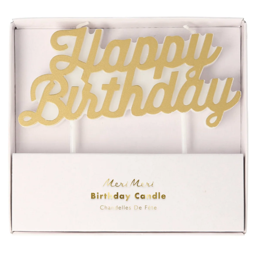 MeriMeri Gold Happy Birthday Candle