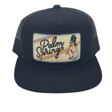Bartbridge Clothing Co Palm Springs lady in swimsuit trucker hat