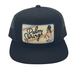 Bartbridge Clothing Co Palm Springs lady in swimsuit trucker hat