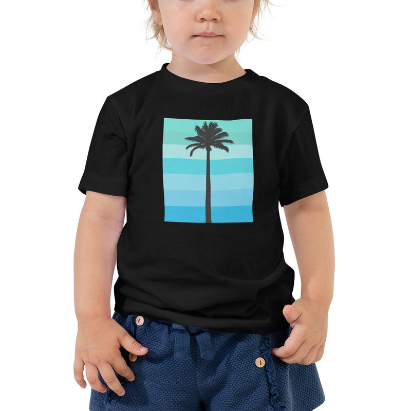 Peepa's Palm Tree Teal Pantone Toddler Graphic Tee