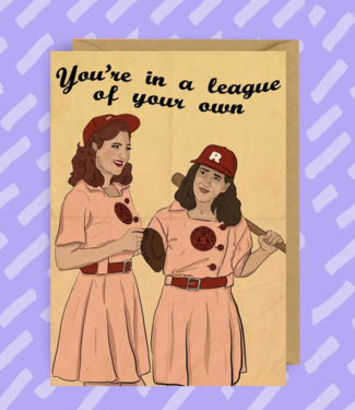 The Queer Store You're in a League of Their Own Card