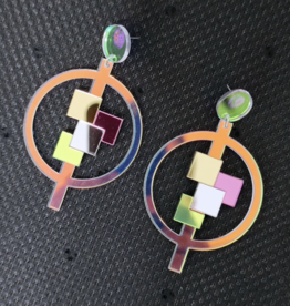 Peepa's Accessories Iridescent Bauhaus Drop Earrings