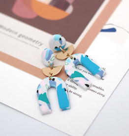 Peepa's Accessories Ursula U Clay Earrings - Shades of Blue