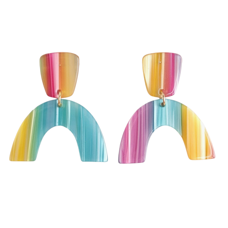 Spiffy & Splendid Ruby Rainbow Earrings