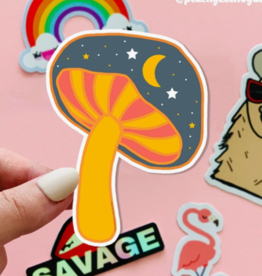 Peachy Keen Celestial Mushroom Sticker