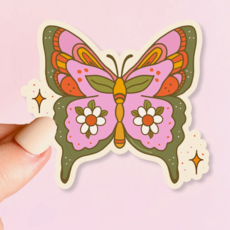 Peachy Keen Sparkle Butterfly Sticker