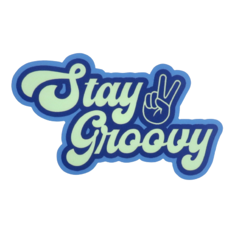 Peachy Keen Stay Groovy Sticker Blue