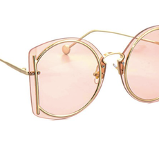 Peepa's Accessories Veronica Rimless Gold Frame Sunglasses Pink