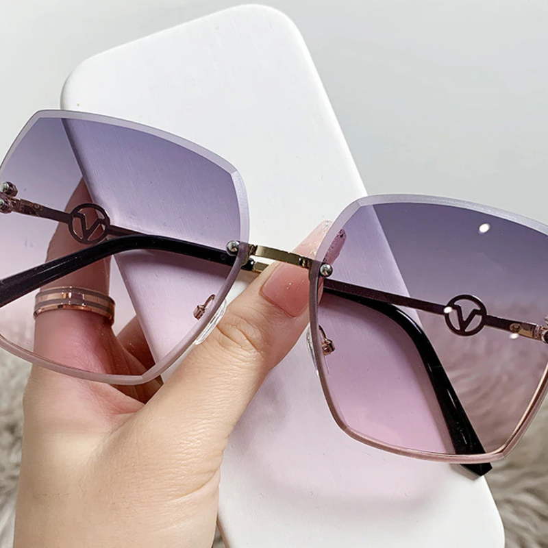Peepa's Accessories Victoria Rimless Sunglasses Grey/Pink