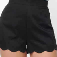 Unique Vintage Black Scallop Shorts