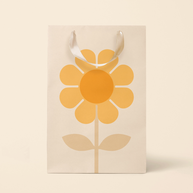 Sunshine Studios Retro Flower Gift Bag - Marigold Medium