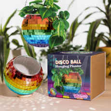 Bubblegum Stuff Disco Ball Hanging Planter: Rainbow