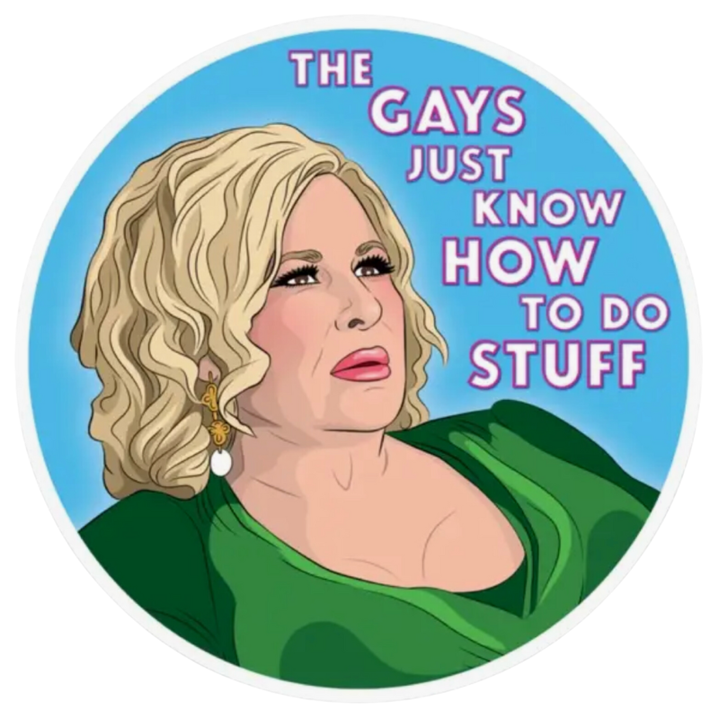 The Found Jennifer Coolidge Gays Do Stuff Sticker