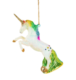 Cody Foster Glittered Rainbow Unicorn Ornament