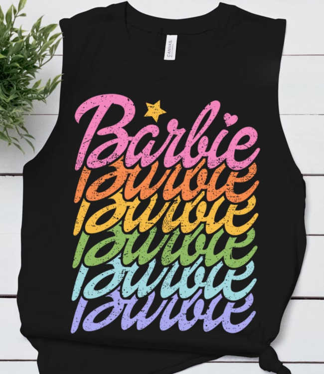 COLORBEAR Vintage Rainbow Barbie Muscle Tank Top