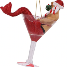 December Diamonds Mistletoe Santa Merman Ornament