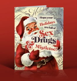 Offensive & Delightful MX16 Sex Drugs and Mistletoe Card