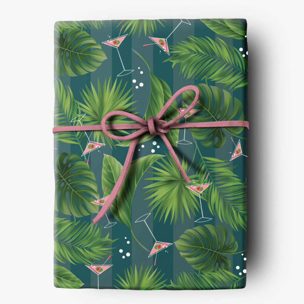 Mod Lounge Paper Co. Martini Palms Sheet Gift Wrap