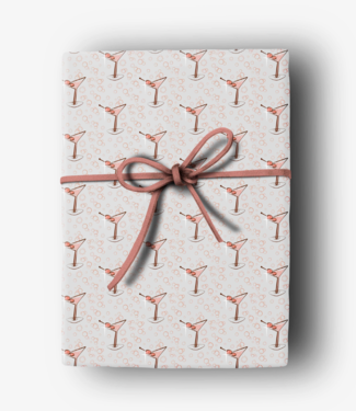 Mod Lounge Paper Co. Martini Pink Sheet Gift Wrap