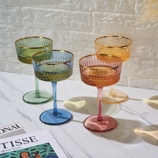 The Wine Savant / Khen Glassware Vintage Pastel Coupe Glasses
