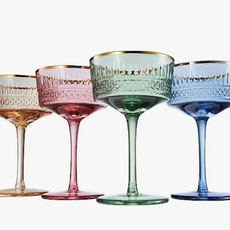 The Wine Savant / Khen Glassware Vintage Pastel Coupe Glasses