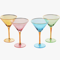 The Wine Savant / Khen Glassware Gold Rimmed Crystal Martini Glasses