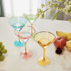 The Wine Savant / Khen Glassware Gold Rimmed Crystal Martini Glasses