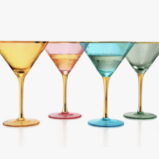 The Wine Savant / Khen Glassware Gold Rimmed Crystal Martini Glasses