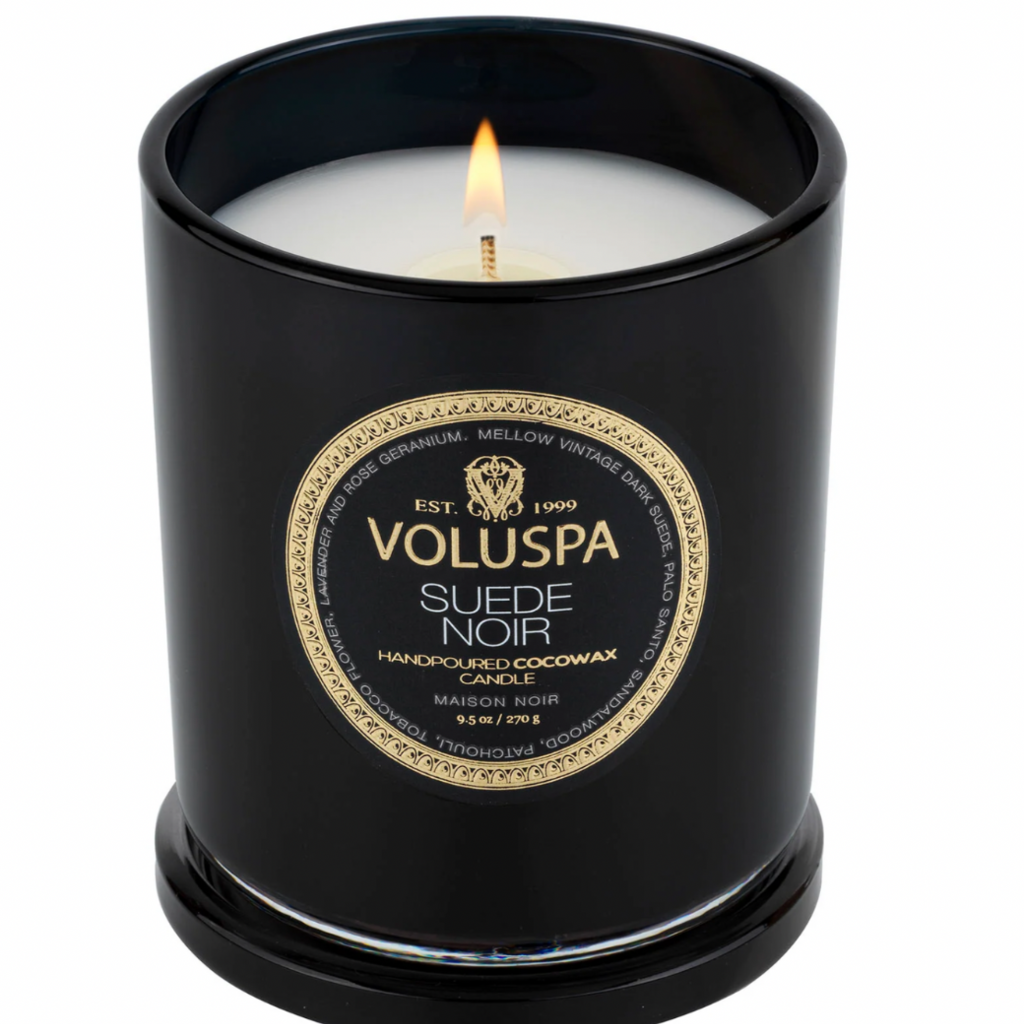 Voluspa Suede Noir 9.5 oz Classic Candle
