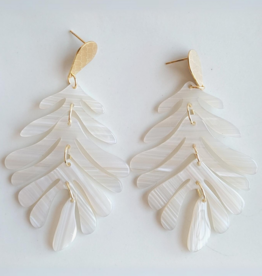 Spiffy & Splendid Palm Earrings - Seashell