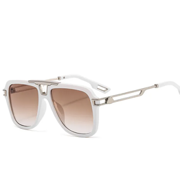 Peepa's Accessories Randolph Retro Double-Bridge Sunglasses - White