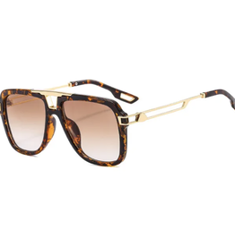 Peepa's Accessories Randolph Retro Double-Bridge Sunglasses - Leopard