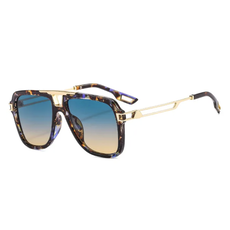 Peepa's Accessories Randolph Retro Double-Bridge Sunglasses - Blue Tortoise