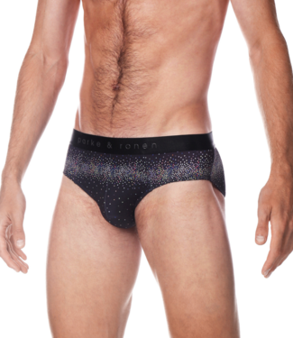 Parke & Ronen Onyx Sparkle Printed Low Rise Brief