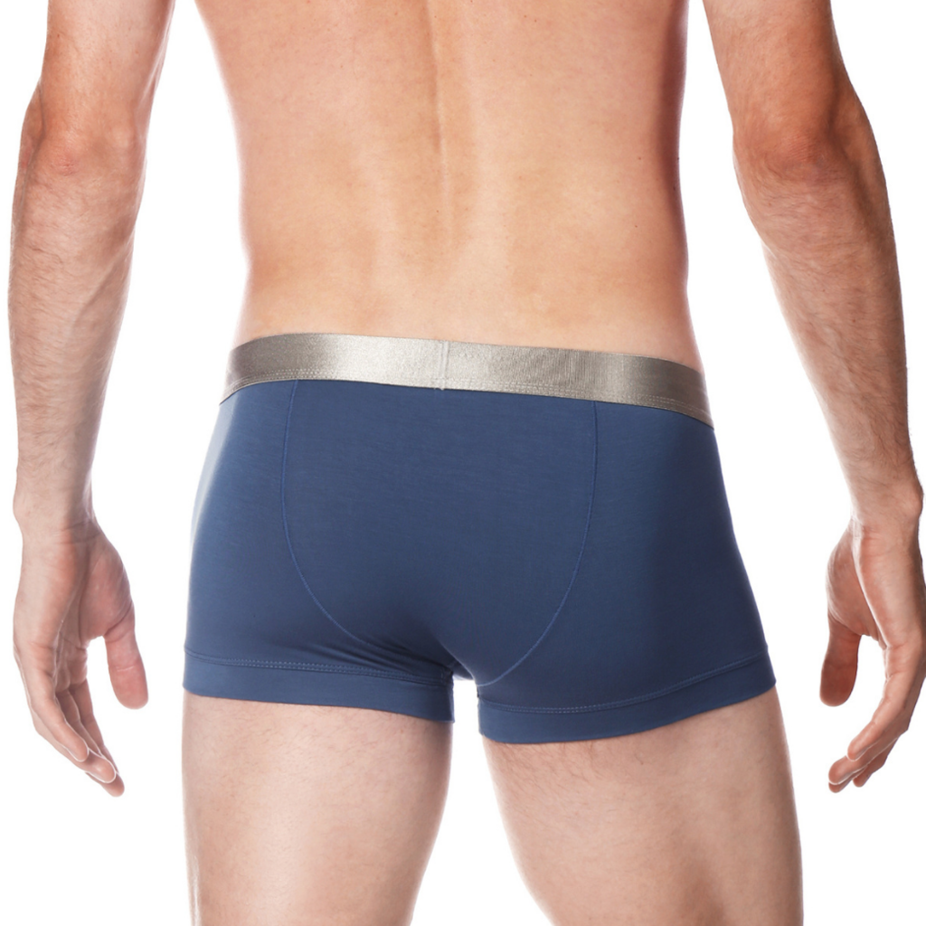 Parke & Ronen Nylon Pointelle Low Rise Trunk Blue