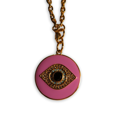 California Caftans Purple Eye Medallion Necklace