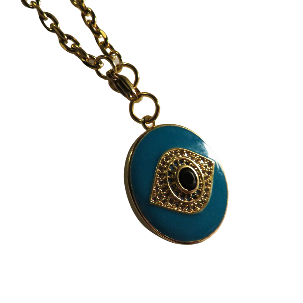 California Caftans Blue Eye Medallion Necklace