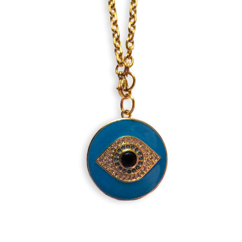 California Caftans Blue Eye Medallion Necklace