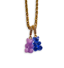California Caftans Purple/blue Double Gummy Bear Necklace