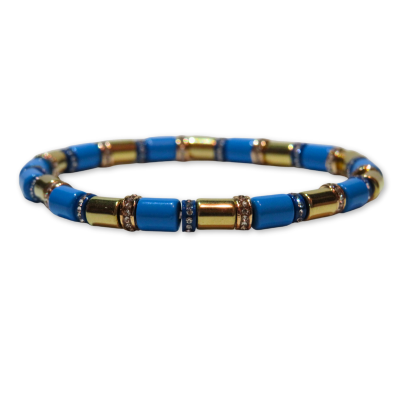 California Caftans Kayleen Bracelet Blue/Gold