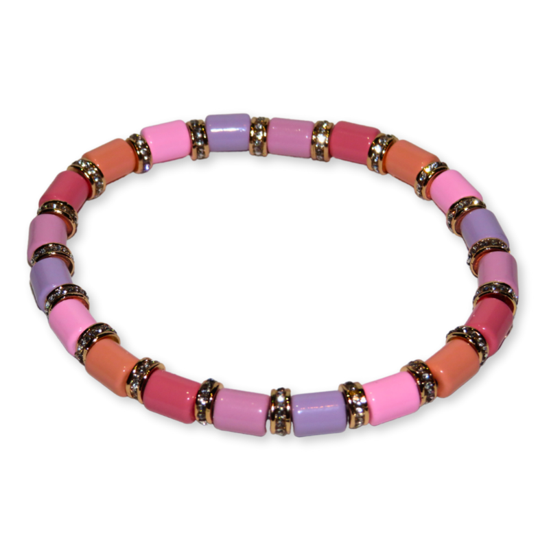 California Caftans Kayleen Bracelet Pink/Orange