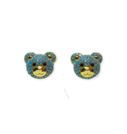 California Caftans Bobby Bear Earrings Blue