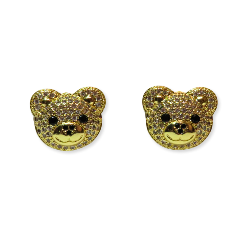 California Caftans Bobby Bear Earrings White