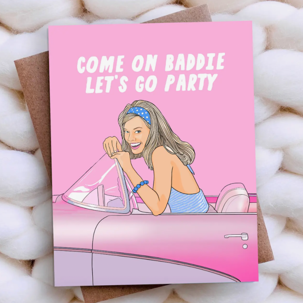 Pop Cult Paper Baddie Let's Party Barbie Card