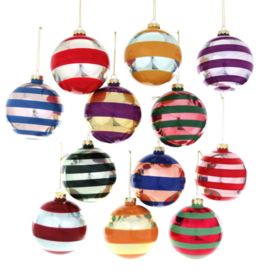 Cody Foster Stripey Baubles assorted colors Ornament
