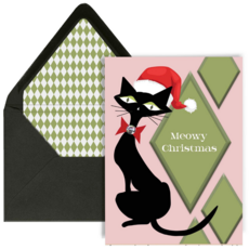 Mod Lounge Paper Co. Meowy Christmas Mid Century Cat Holiday Card