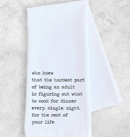DEV D + CO The Hardest Part Of Being An Adult Tea Towel