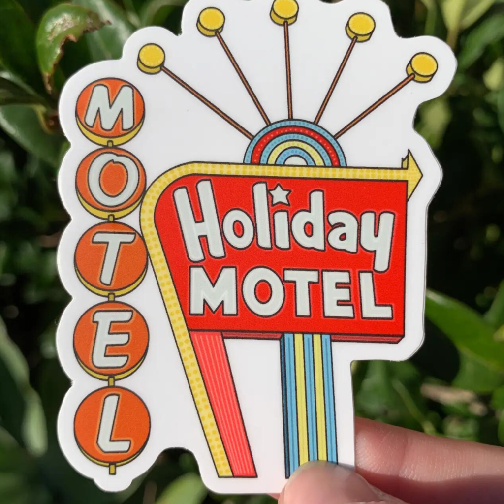 Extremely Retro Vintage Neon Motel Sign Sticker