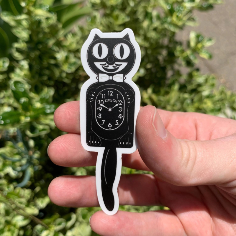 Extremely Retro Vintage Kit-Cat Klock Black Sticker