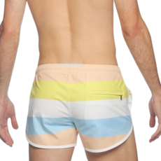 Parke & Ronen Runner Print Stretch Shorts (Aranciata Puglia Stripes)